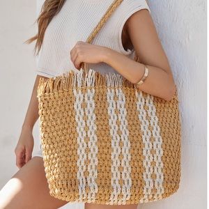 Vici Collection JET LAG WOVEN STRAW TOTE BAG